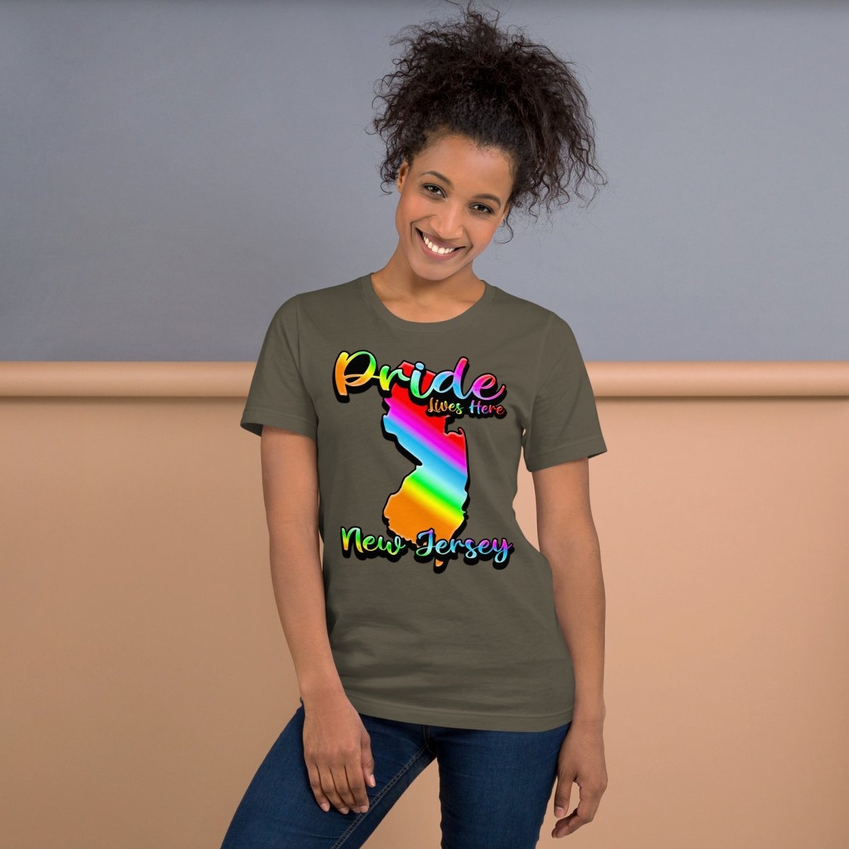 New Jersey State Shape - Pride Lives Here Design Unisex t-shirt - The Dude Abides - T-Shirt - animals - Birthday Gift - boyfriend