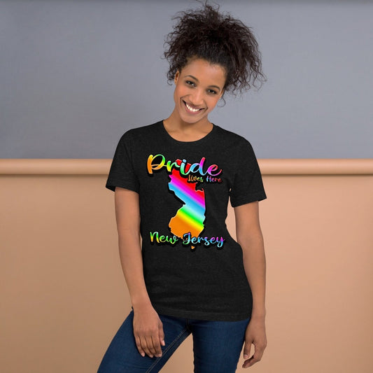 New Jersey State Shape - Pride Lives Here Design Unisex t-shirt - The Dude Abides - T-Shirt - animals - Birthday Gift - boyfriend