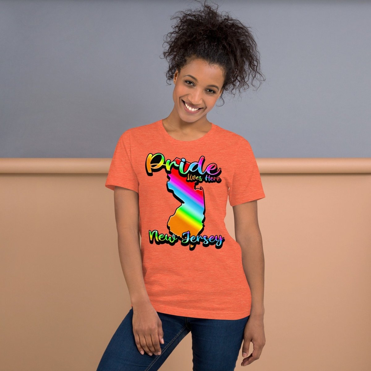 New Jersey State Shape - Pride Lives Here Design Unisex t-shirt - The Dude Abides - T-Shirt - animals - Birthday Gift - boyfriend