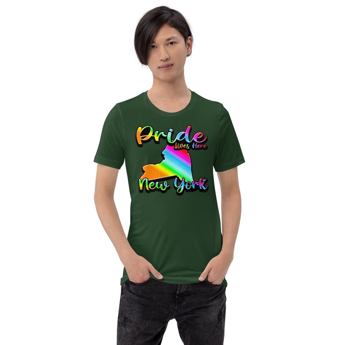 New York State Shape - Pride Lives Here Design Unisex t-shirt - The Dude Abides - abide - animals - Birthday Gift