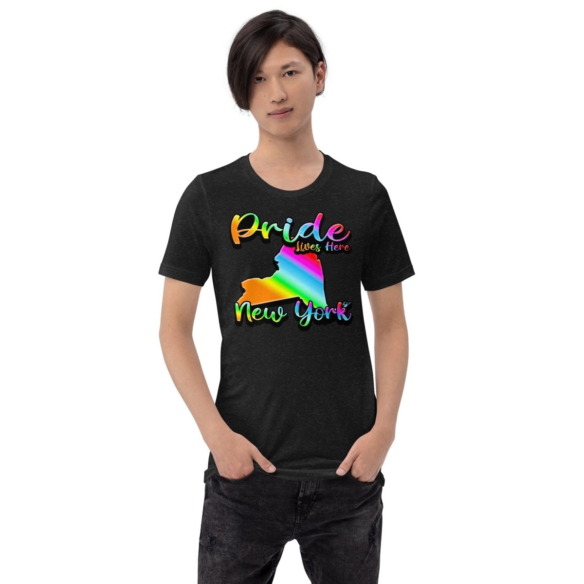 New York State Shape - Pride Lives Here Design Unisex t-shirt - The Dude Abides - abide - animals - Birthday Gift