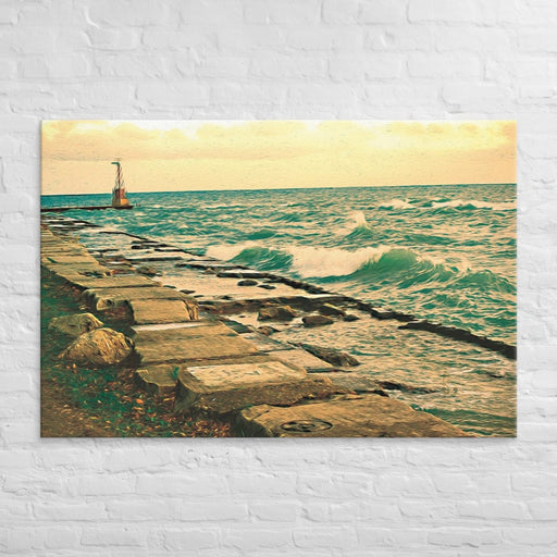 Northern Chicago Lake View Canvas Art Print – Chill Vibes for Your Space - The Dude Abides® - Print Material - art - art print - bathroom art