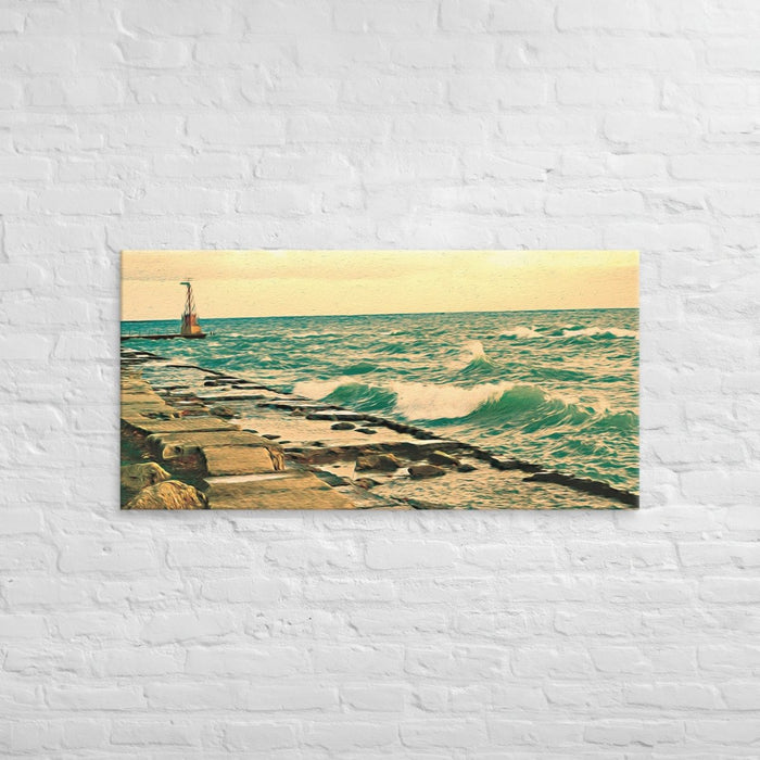 Northern Chicago Lake View Canvas Art Print – Chill Vibes for Your Space - The Dude Abides® - Print Material - art - art print - bathroom art