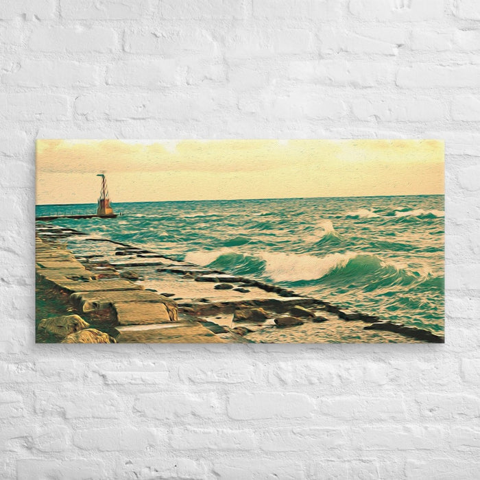 Northern Chicago Lake View Canvas Art Print – Chill Vibes for Your Space - The Dude Abides® - Print Material - art - art print - bathroom art