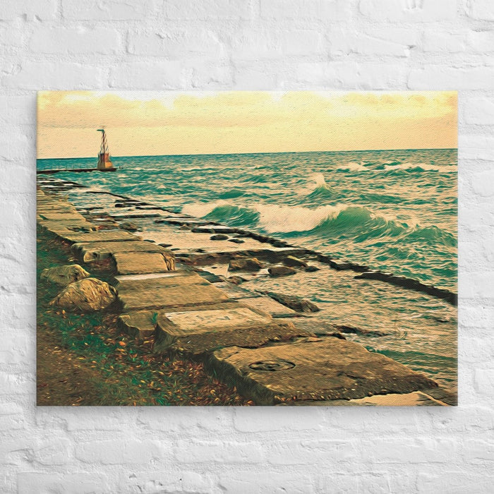 Northern Chicago Lake View Canvas Art Print – Chill Vibes for Your Space - The Dude Abides® - Print Material - art - art print - bathroom art