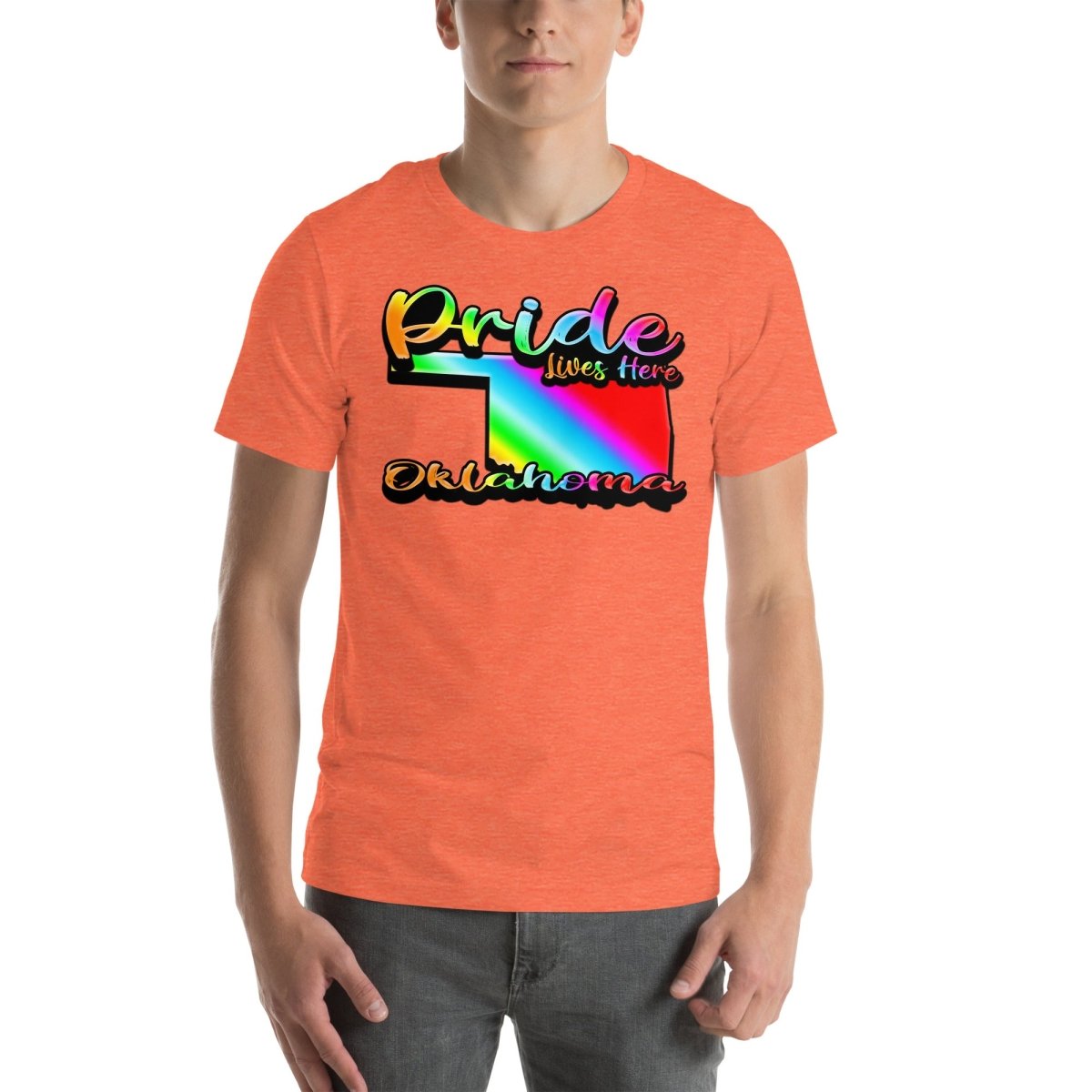 Oklahoma State Shape - Pride Lives Here Design Unisex t-shirt - The Dude Abides - abide - animals - Birthday Gift