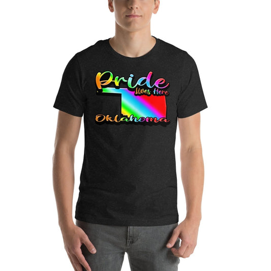 Oklahoma State Shape - Pride Lives Here Design Unisex t-shirt - The Dude Abides - abide - animals - Birthday Gift