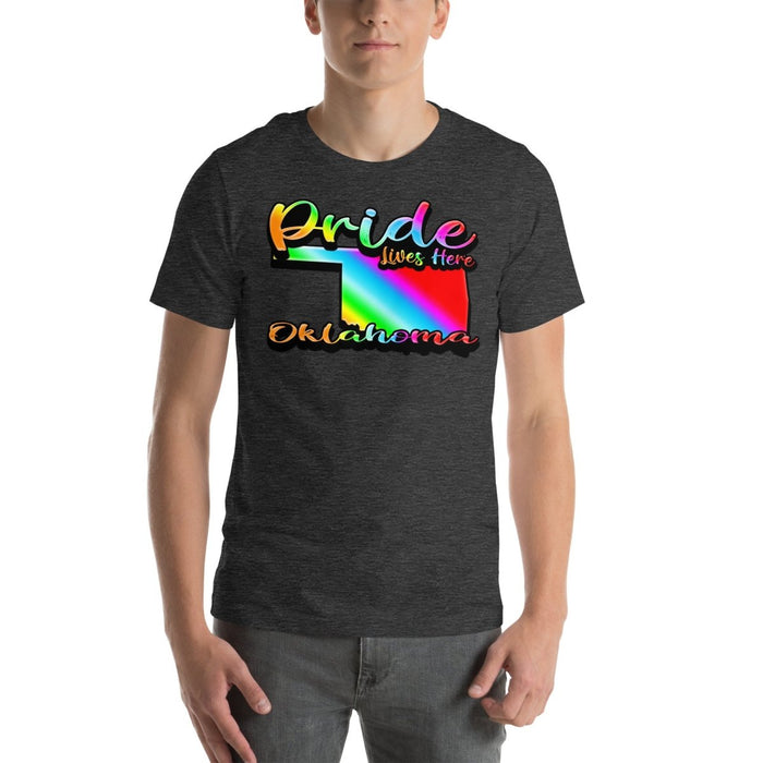 Oklahoma State Shape - Pride Lives Here Design Unisex t-shirt - The Dude Abides - abide - animals - Birthday Gift