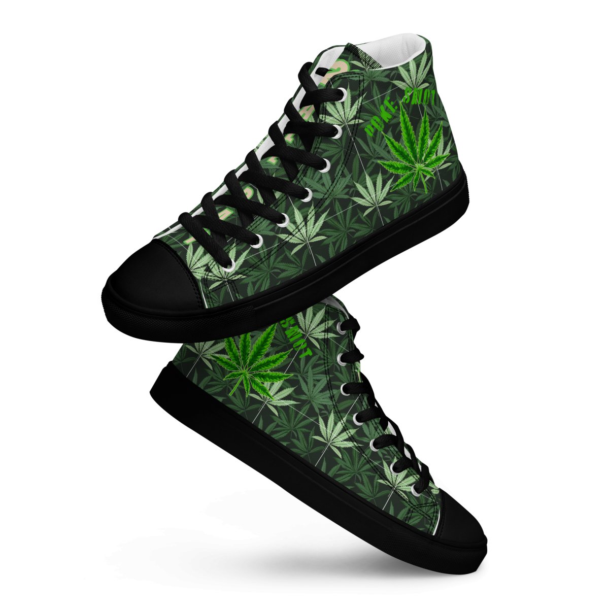 Poke Smot - Cannabis Leaf Design Women's High Top Canvas