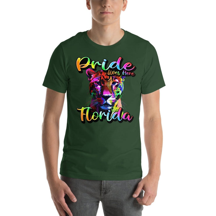 Pride Lives Here - Florida- Panther Design Unisex t-shirt - The Dude Abides - T-Shirt - absurd humor - Gay Pride Month - individuality