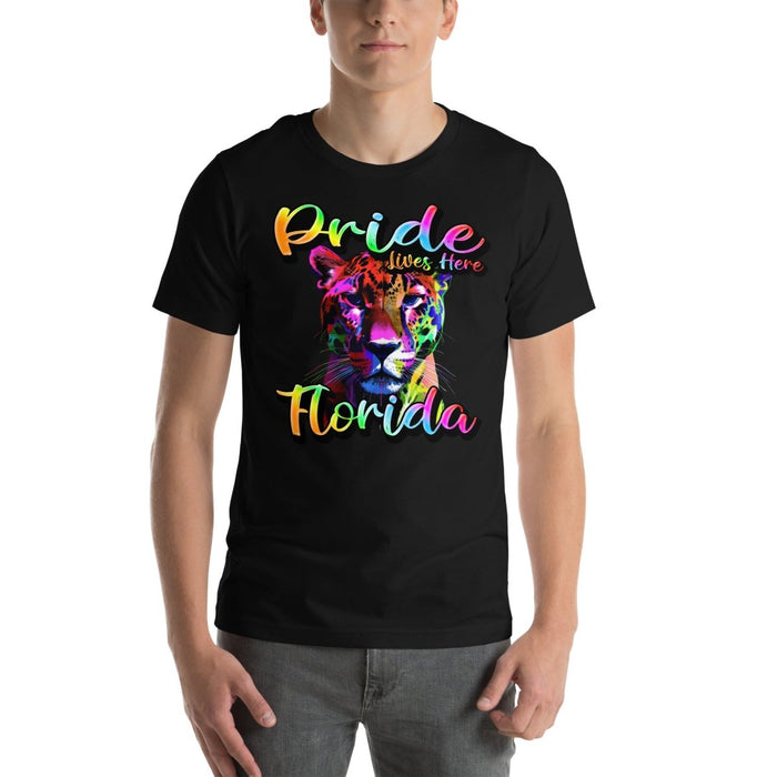 Pride Lives Here - Florida- Panther Design Unisex t-shirt - The Dude Abides - T-Shirt - absurd humor - Gay Pride Month - individuality