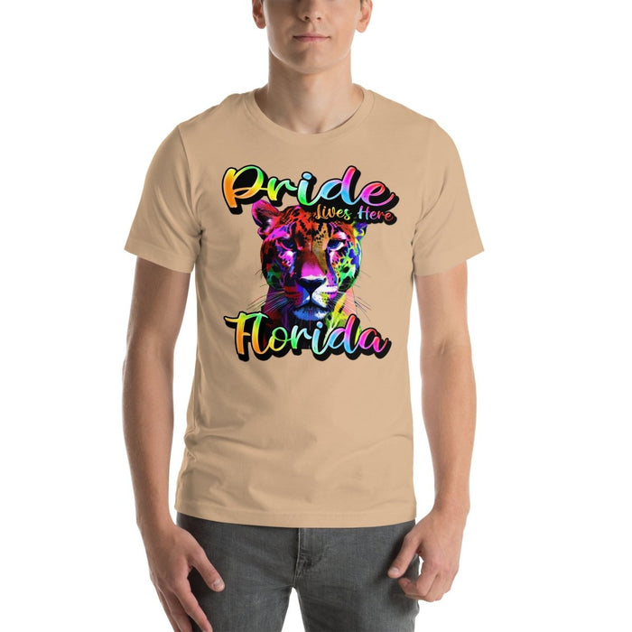 Pride Lives Here - Florida- Panther Design Unisex t-shirt - The Dude Abides - T-Shirt - absurd humor - Gay Pride Month - individuality