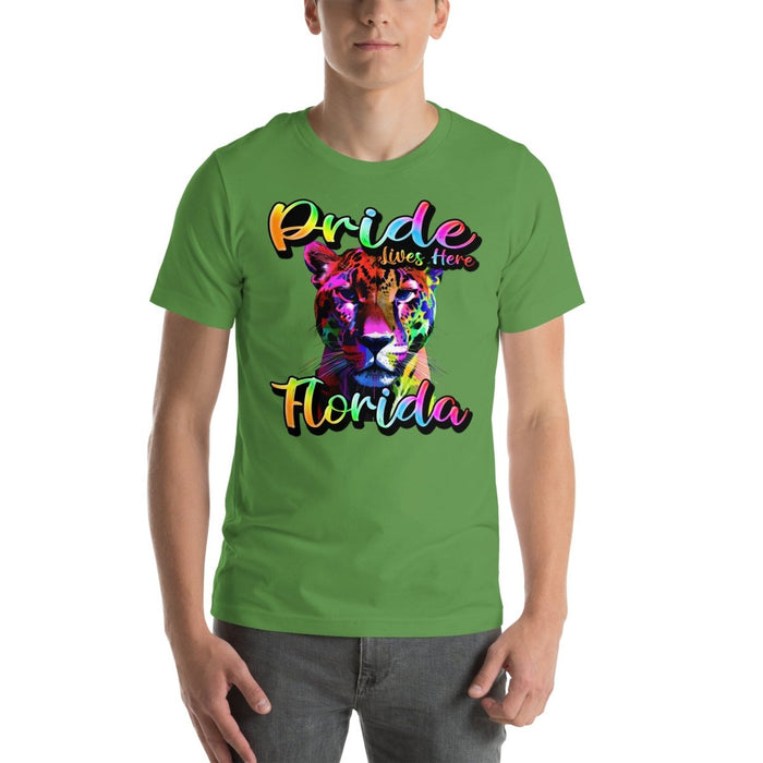 Pride Lives Here - Florida- Panther Design Unisex t-shirt - The Dude Abides - T-Shirt - absurd humor - Gay Pride Month - individuality