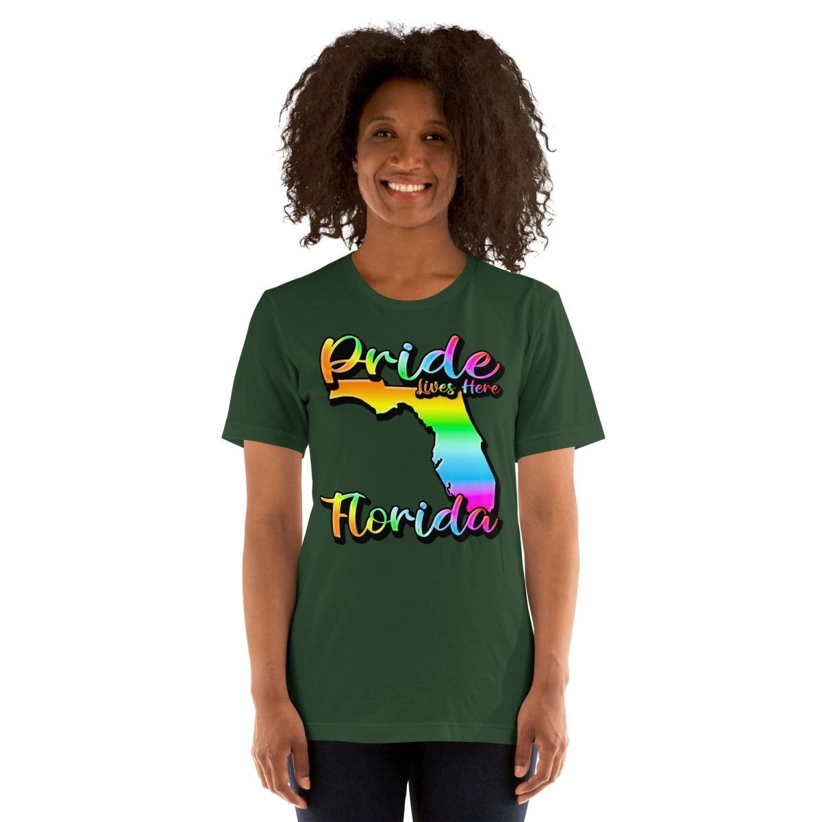 Pride Lives Here - Florida- State Design Unisex t-shirt - The Dude Abides - T-Shirt - absurd humor - florida - Gay Pride Month