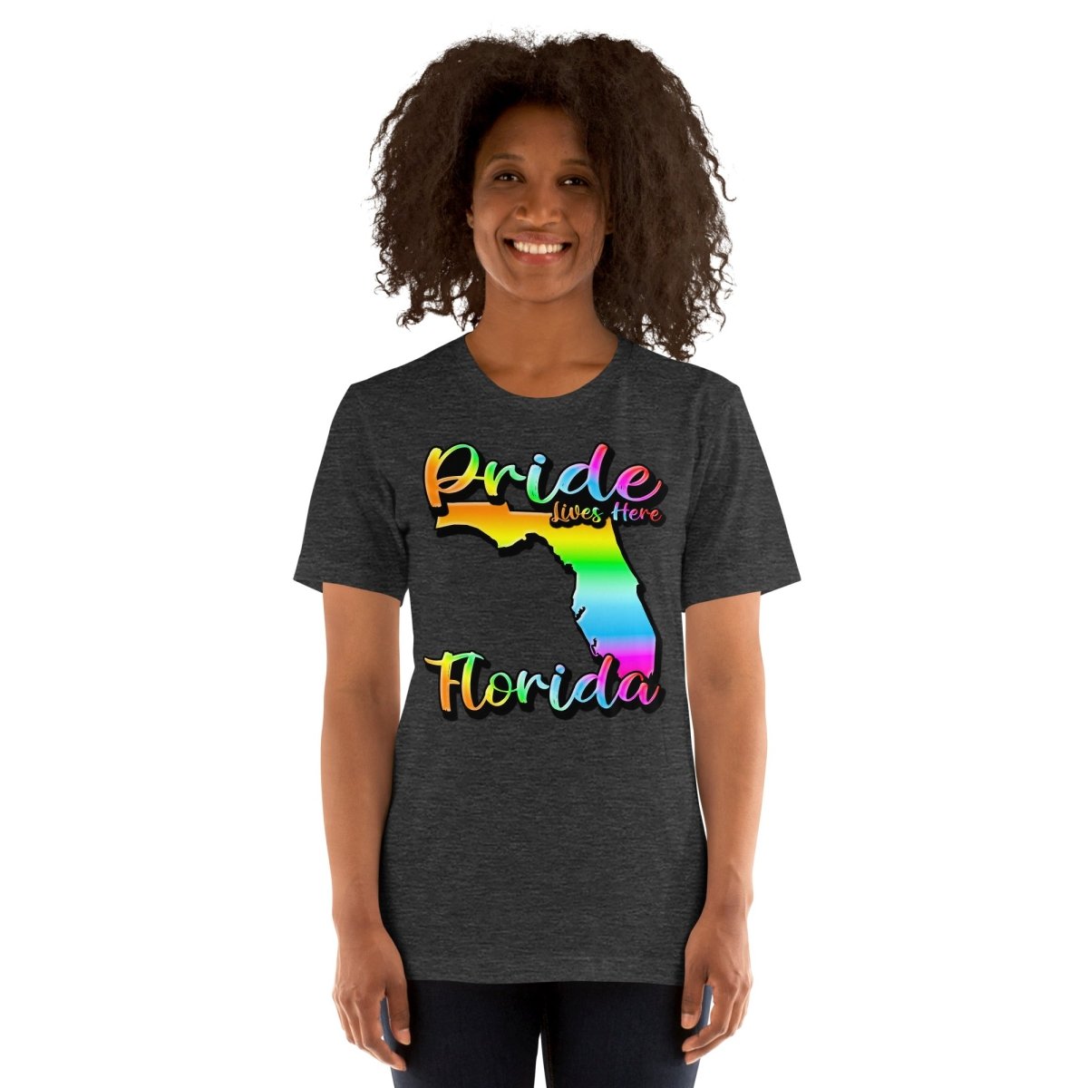 Pride Lives Here - Florida- State Design Unisex t-shirt - The Dude Abides - T-Shirt - absurd humor - florida - Gay Pride Month