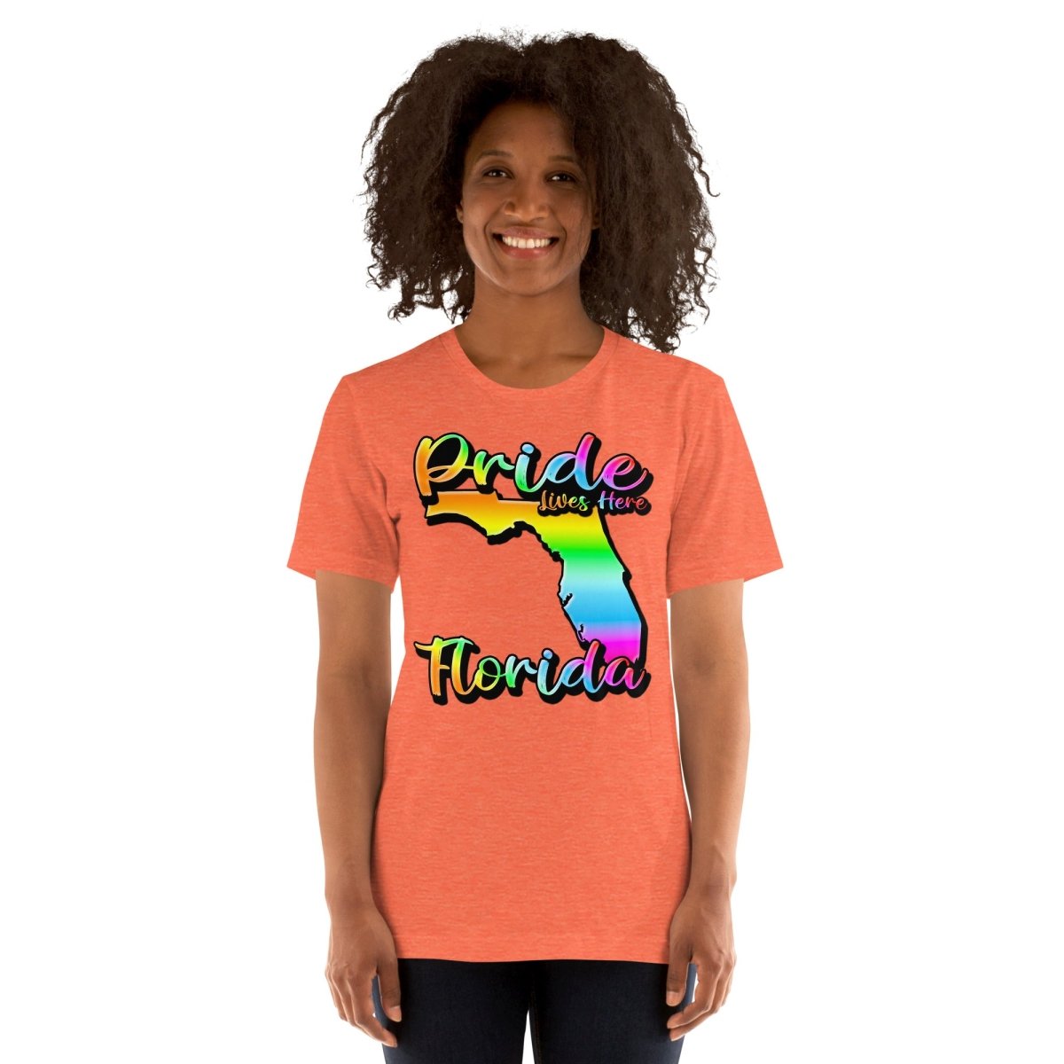 Pride Lives Here - Florida- State Design Unisex t-shirt - The Dude Abides - T-Shirt - absurd humor - florida - Gay Pride Month