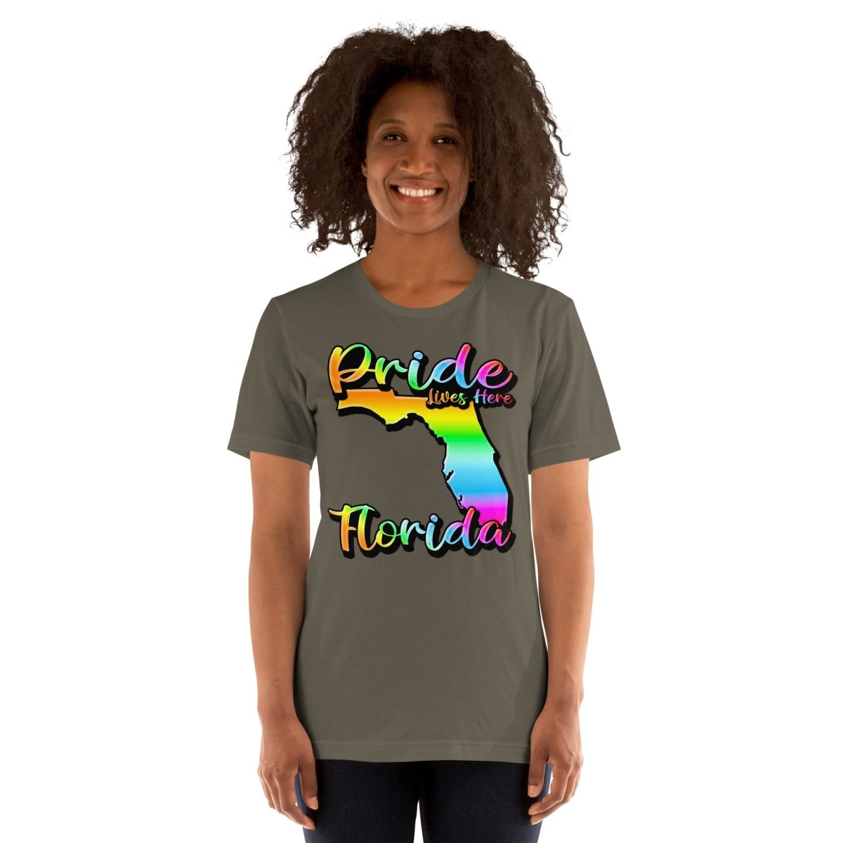 Pride Lives Here - Florida- State Design Unisex t-shirt - The Dude Abides - T-Shirt - absurd humor - florida - Gay Pride Month