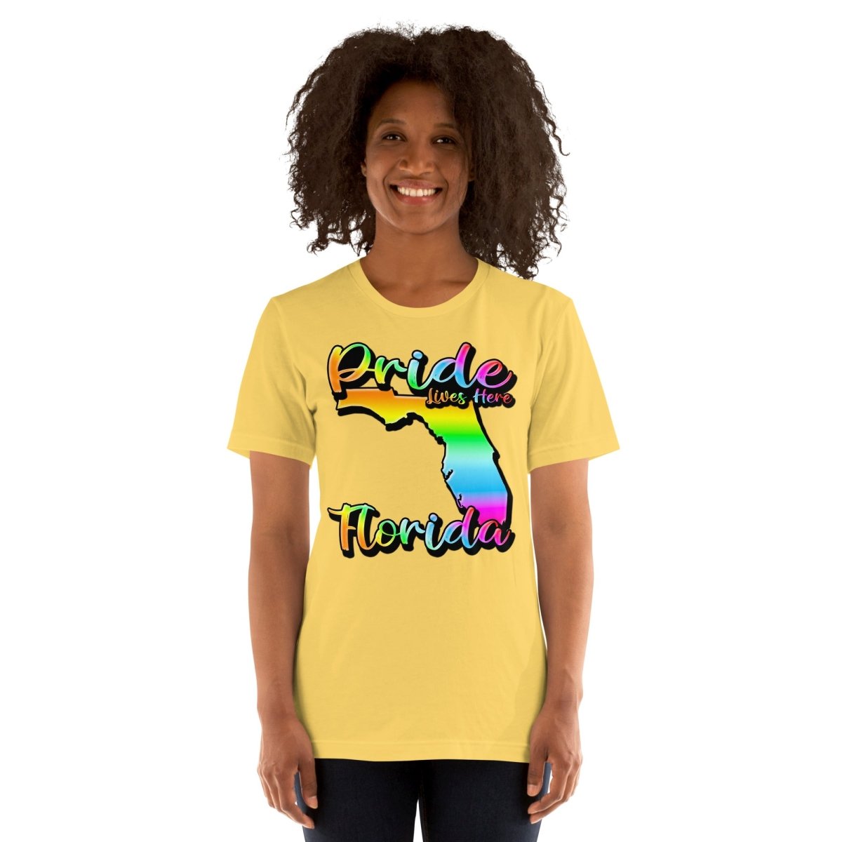 Pride Lives Here - Florida- State Design Unisex t-shirt - The Dude Abides - T-Shirt - absurd humor - florida - Gay Pride Month