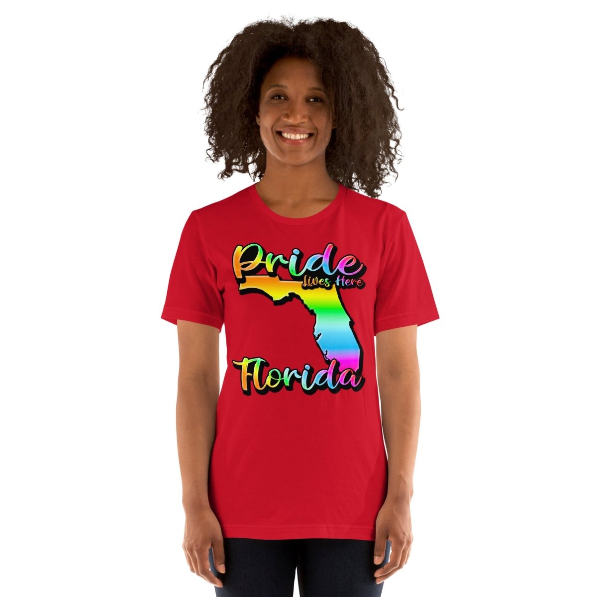 Pride Lives Here - Florida- State Design Unisex t-shirt - The Dude Abides - T-Shirt - absurd humor - florida - Gay Pride Month