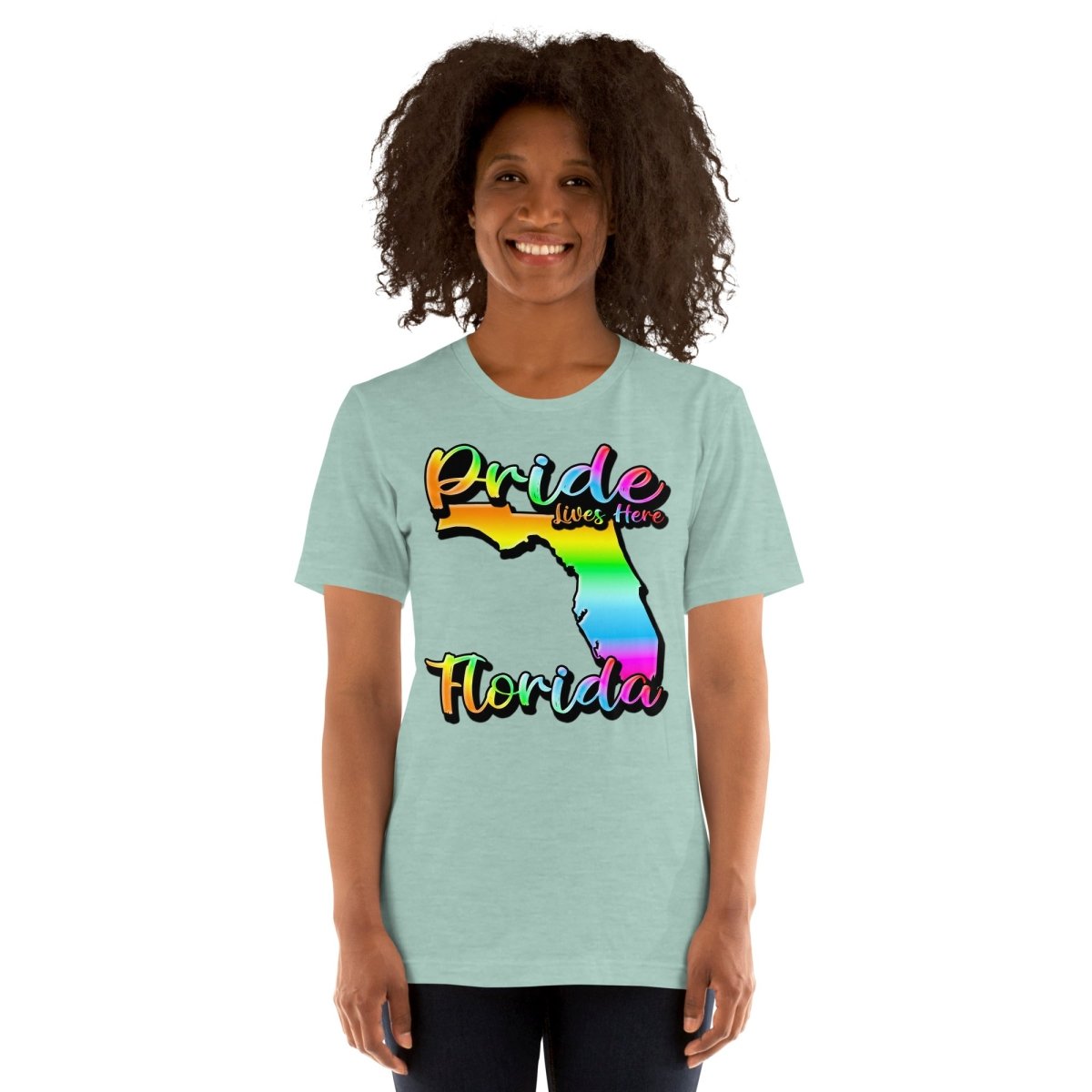 Pride Lives Here - Florida- State Design Unisex t-shirt - The Dude Abides - T-Shirt - absurd humor - florida - Gay Pride Month