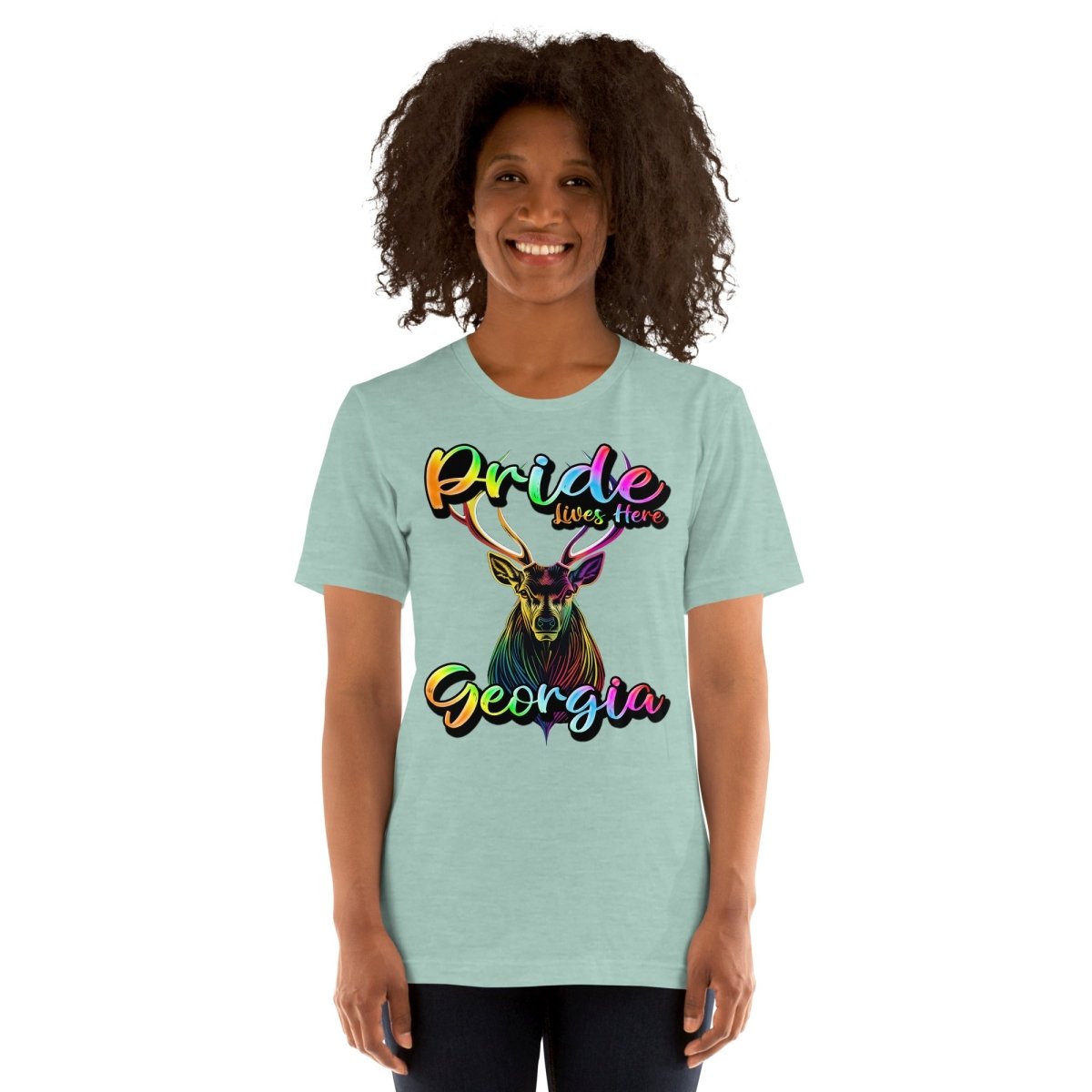 Pride Lives Here - Georgia - Deer Design Unisex t-shirt - The Dude Abides - T-Shirt - absurd humor - Gay Pride Month - individuality