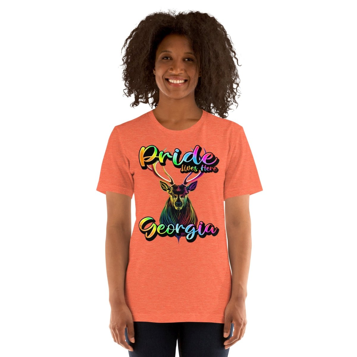 Pride Lives Here - Georgia - Deer Design Unisex t-shirt - The Dude Abides - T-Shirt - absurd humor - Gay Pride Month - individuality