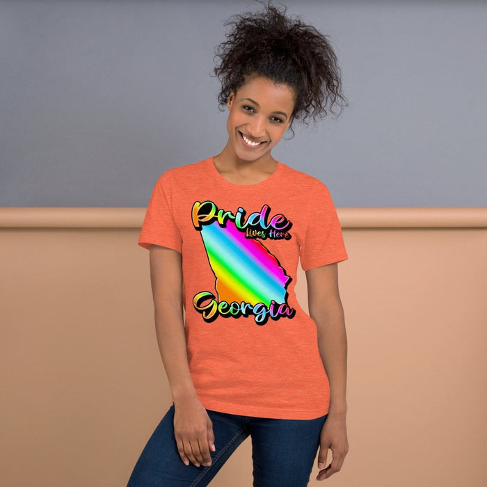 Pride Lives Here - Georgia - State Design Unisex t-shirt - The Dude Abides - T-Shirt - absurd humor - Gay Pride Month - individuality