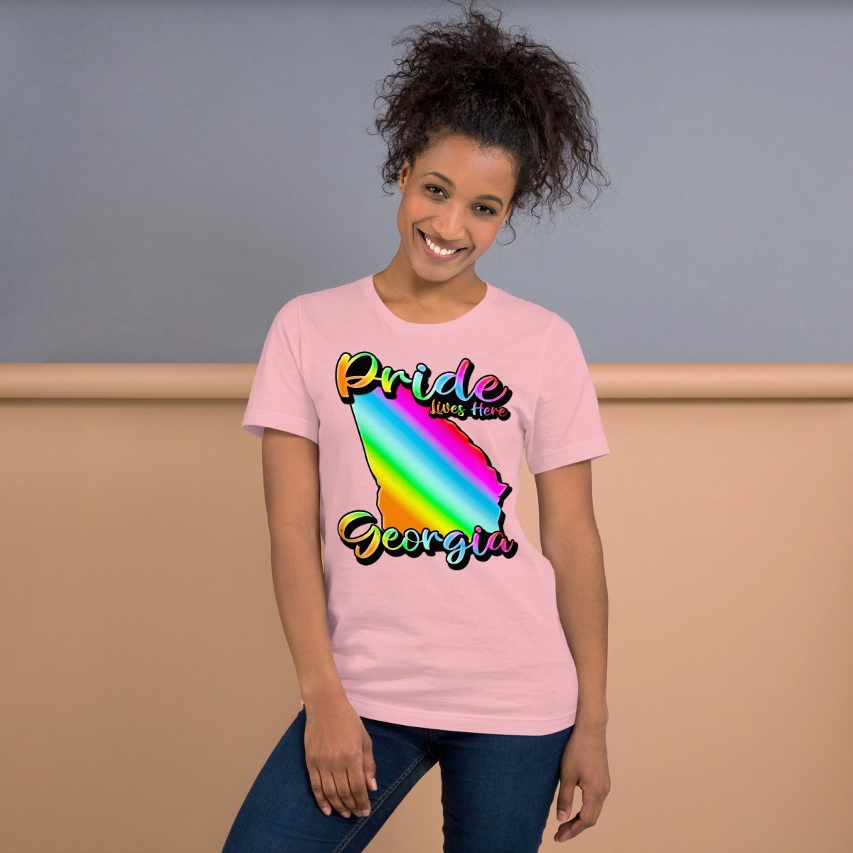 Pride Lives Here - Georgia - State Design Unisex t-shirt - The Dude Abides - T-Shirt - absurd humor - Gay Pride Month - individuality