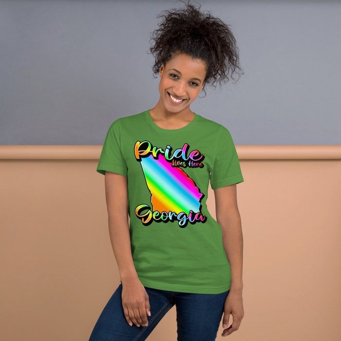 Pride Lives Here - Georgia - State Design Unisex t-shirt - The Dude Abides - T-Shirt - absurd humor - Gay Pride Month - individuality