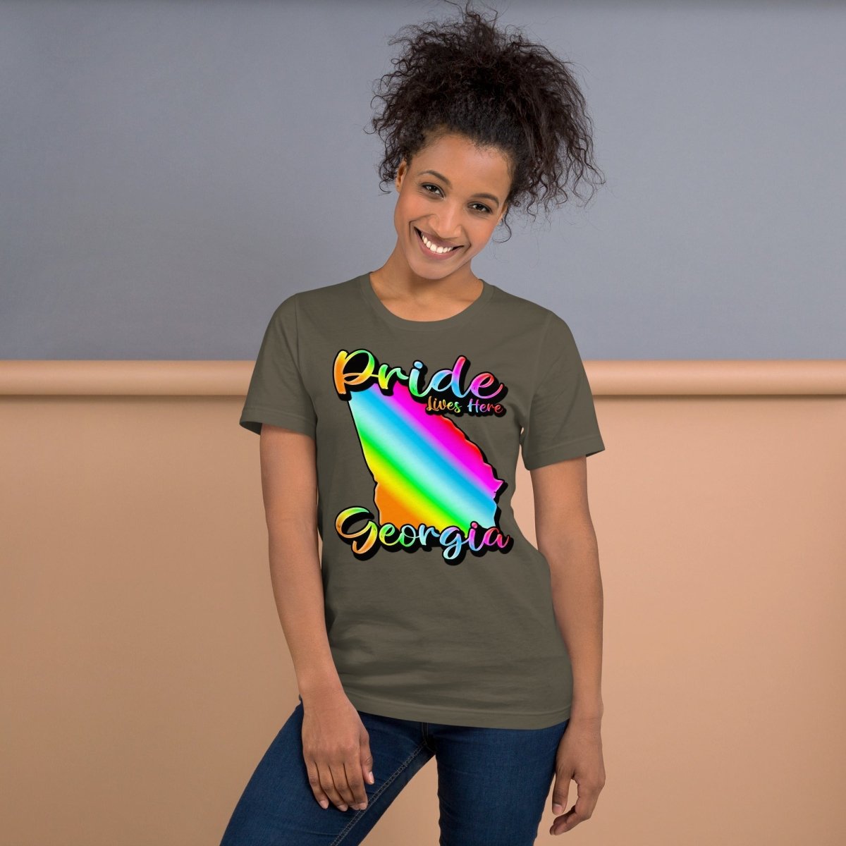 Pride Lives Here - Georgia - State Design Unisex t-shirt - The Dude Abides - T-Shirt - absurd humor - Gay Pride Month - individuality