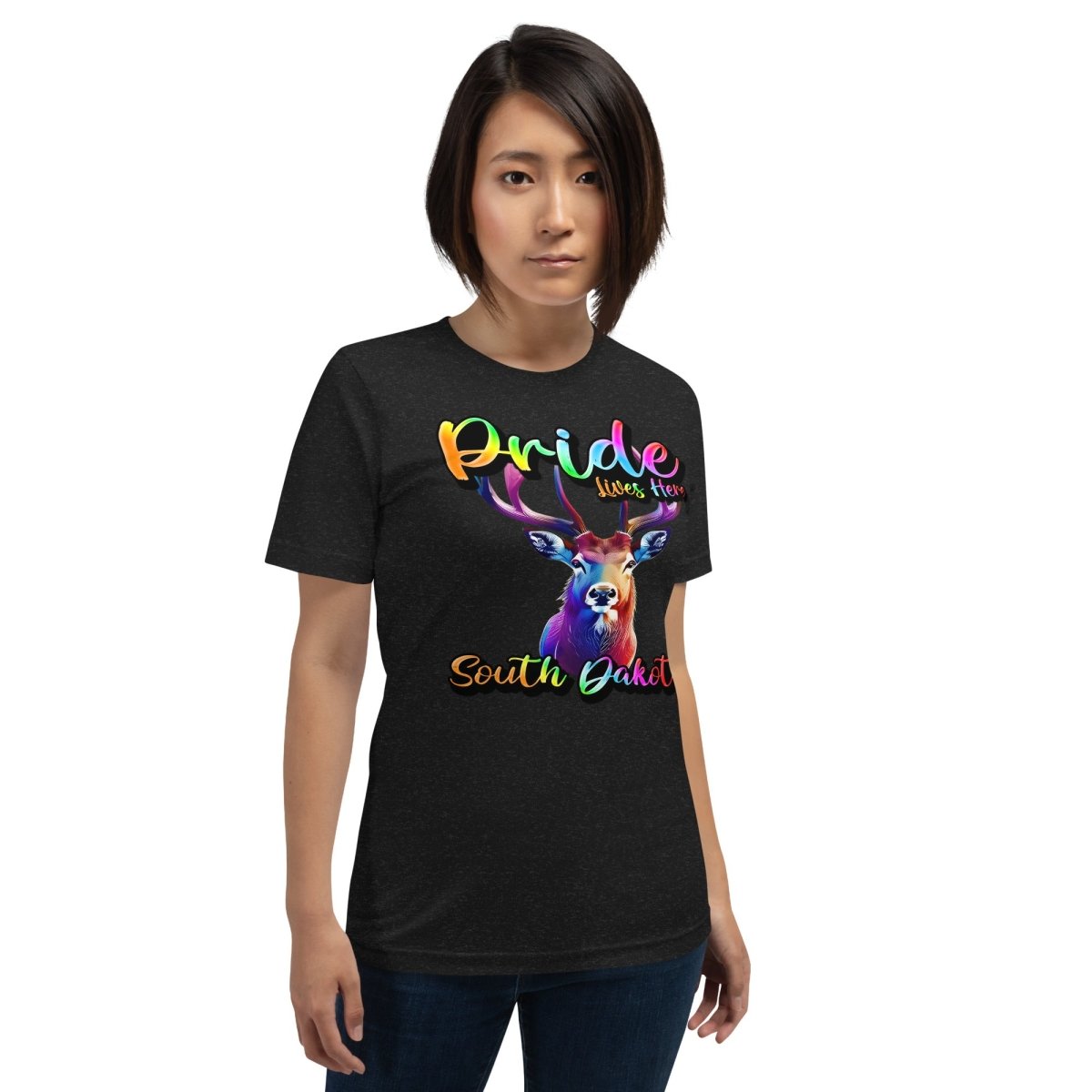 Pride Lives Here - South Dakota- Deer Design Unisex t-shirt - The Dude Abides - T-Shirt - absurd humor - Gay Pride Month - individuality