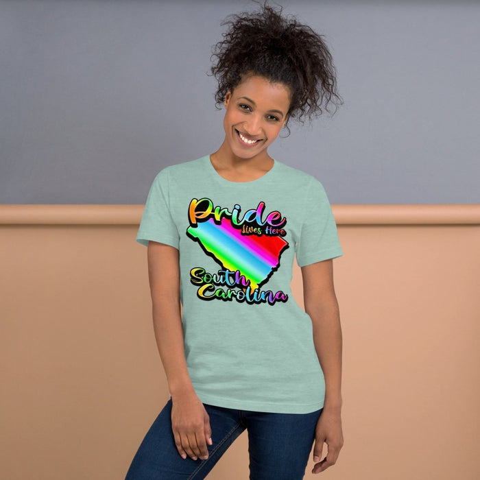 South Carolina State Shape - Pride Lives Here Design Unisex t-shirt - The Dude Abides - abide - animals - Birthday Gift