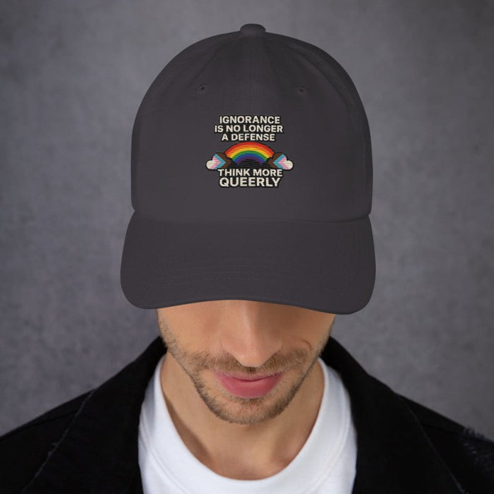 Think More Queerly Dad Hat – Pride Hat With Teeth - The Dude Abides® - Hats - abide - activism - activism apparel