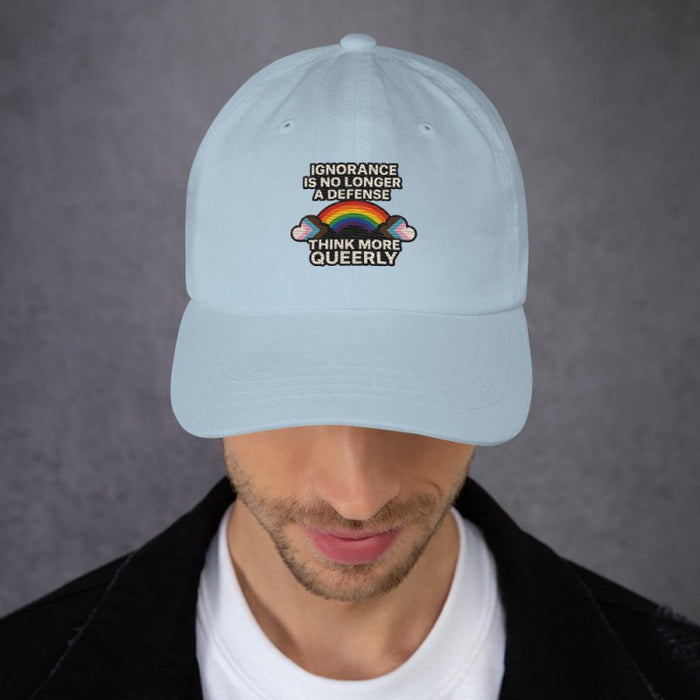 Think More Queerly Dad Hat – Pride Hat With Teeth - The Dude Abides® - Hats - abide - activism - activism apparel