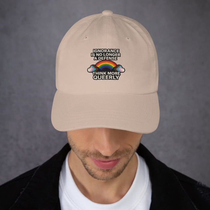 Think More Queerly Dad Hat – Pride Hat With Teeth - The Dude Abides® - Hats - abide - activism - activism apparel