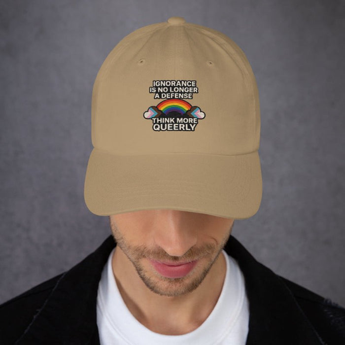 Think More Queerly Dad Hat – Pride Hat With Teeth - The Dude Abides® - Hats - abide - activism - activism apparel