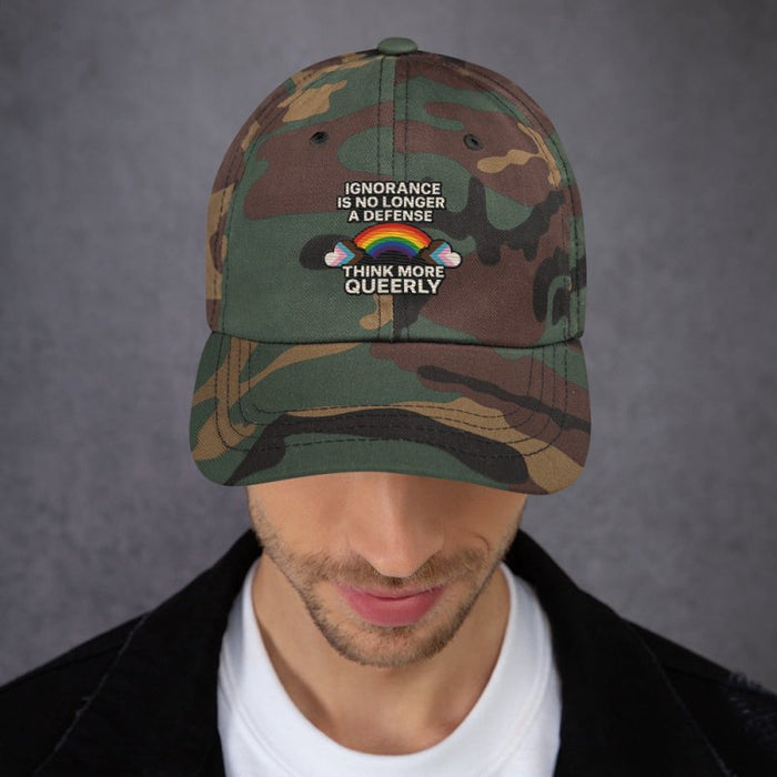 Think More Queerly Dad Hat – Pride Hat With Teeth - The Dude Abides® - Hats - abide - activism - activism apparel