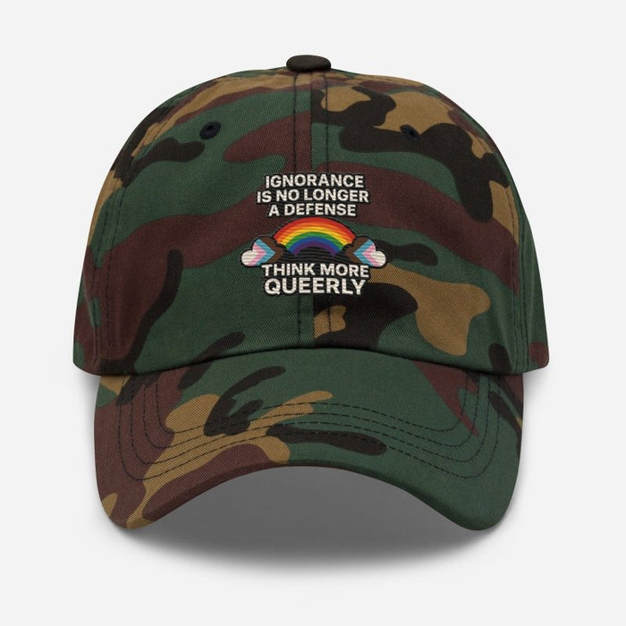 Think More Queerly Dad Hat – Pride Hat With Teeth - The Dude Abides® - Hats - abide - activism - activism apparel