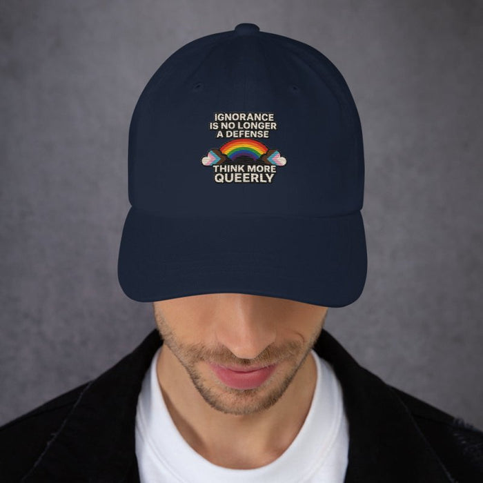 Think More Queerly Dad Hat – Pride Hat With Teeth - The Dude Abides® - Hats - abide - activism - activism apparel