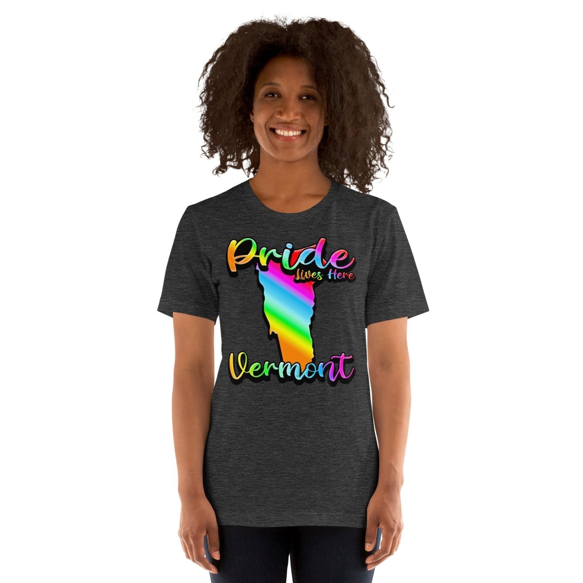 Vermont State Shape - Pride Lives Here Design Unisex t-shirt - The Dude Abides - abide - animals - Birthday Gift