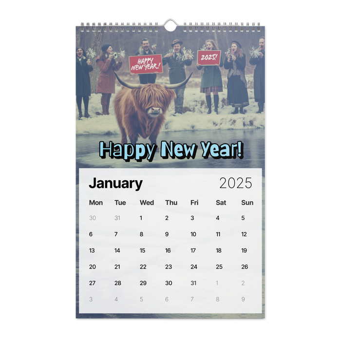 Absurd Mini Cow Mayhem Calendar: A Big Lebowski - Style Phenomenon Wall Calendar (2025) - The Dude Abides® - Print Material - 2025 gifts - Absurd Miniature Highland Cow Calendar - bizarre predicaments