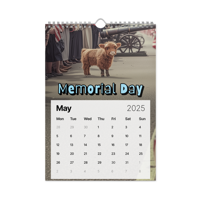 Absurd Mini Cow Mayhem Calendar: A Big Lebowski - Style Phenomenon Wall Calendar (2025) - The Dude Abides® - Print Material - 2025 gifts - Absurd Miniature Highland Cow Calendar - bizarre predicaments