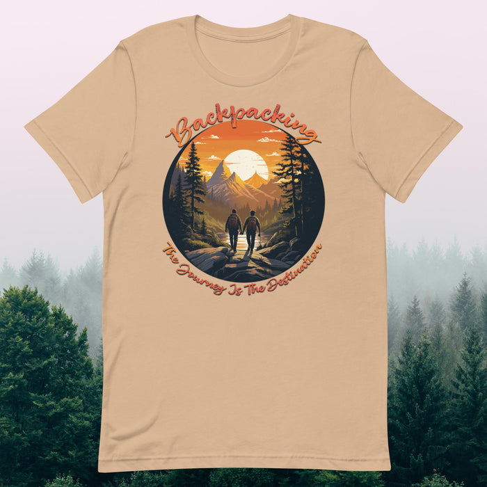 Backpacking: The Journey Is The Destination - The Dude Abides - T-shirt - Backpacking essentials - Camping gear