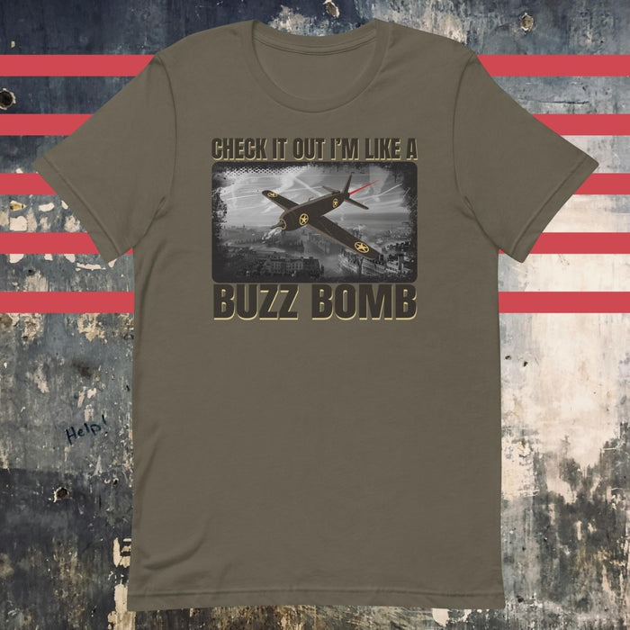 Check It Out I'm Like A Buzz Bomb Design Gray Unisex t-shirt - The Dude Abides - T-shirt - buzz bomb - Clutch Music