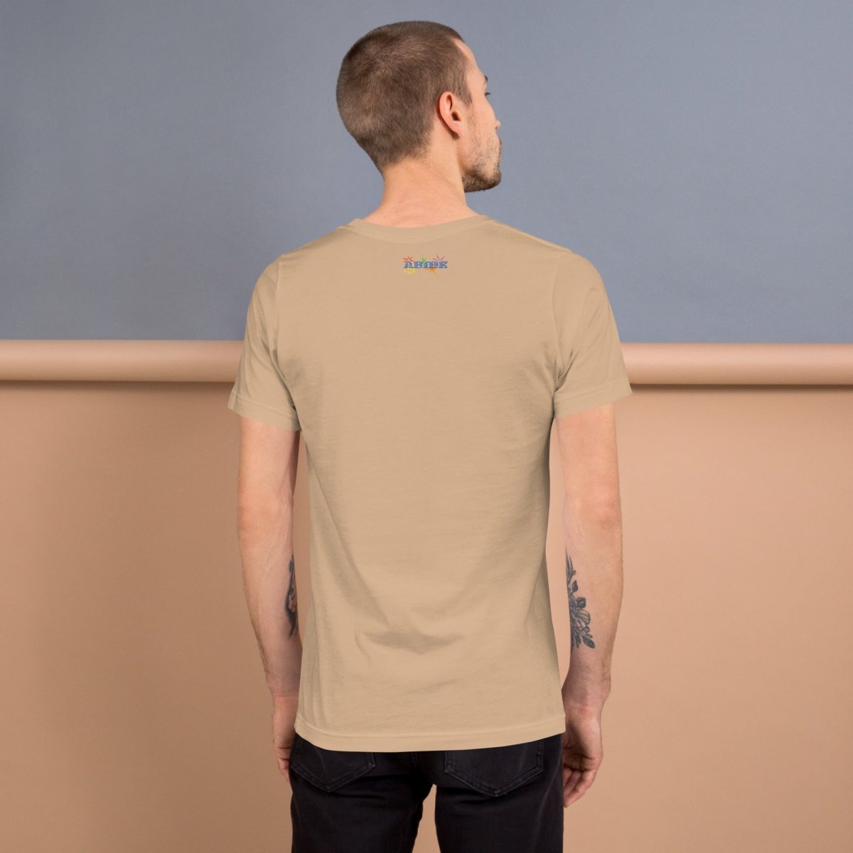 Dad Noises- Dadisms - Don't Make Me Pull This Car Over tan Unisex t-shirt back view - The Dude Abides - Birthday