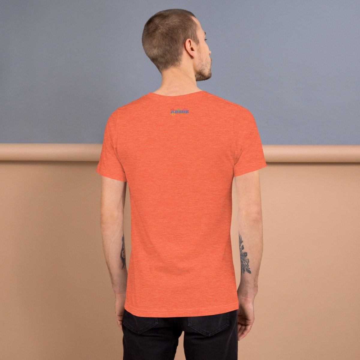 Dad Noises- Dadisms - Don't Make Me Pull This Car Over Orange Unisex t-shirt back view - The Dude Abides - Birthday