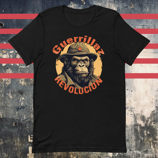 Guerrillaz Revolucion #6: Embrace the Revolution for Change Unisex t-shirt - The Dude Abides - abide - activism - Black
