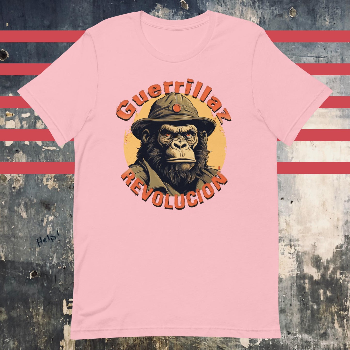 Guerrillaz Revolucion #6: Embrace the Revolution for Change Unisex t-shirt - The Dude Abides - abide - activism - Pink