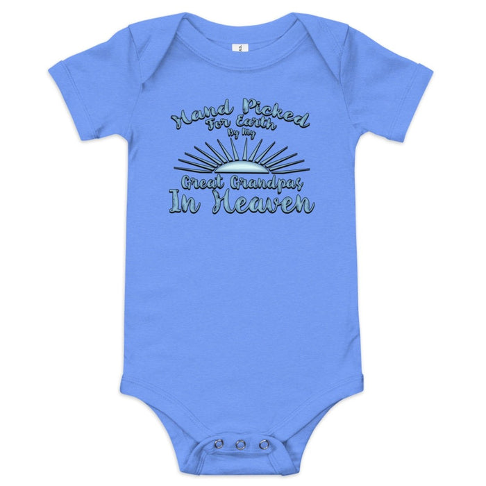 Hand Picked For Earth By My Grandpas In Heaven Baby short sleeve one piece Baby short sleeve one piece - The Dude Abides - baby - -