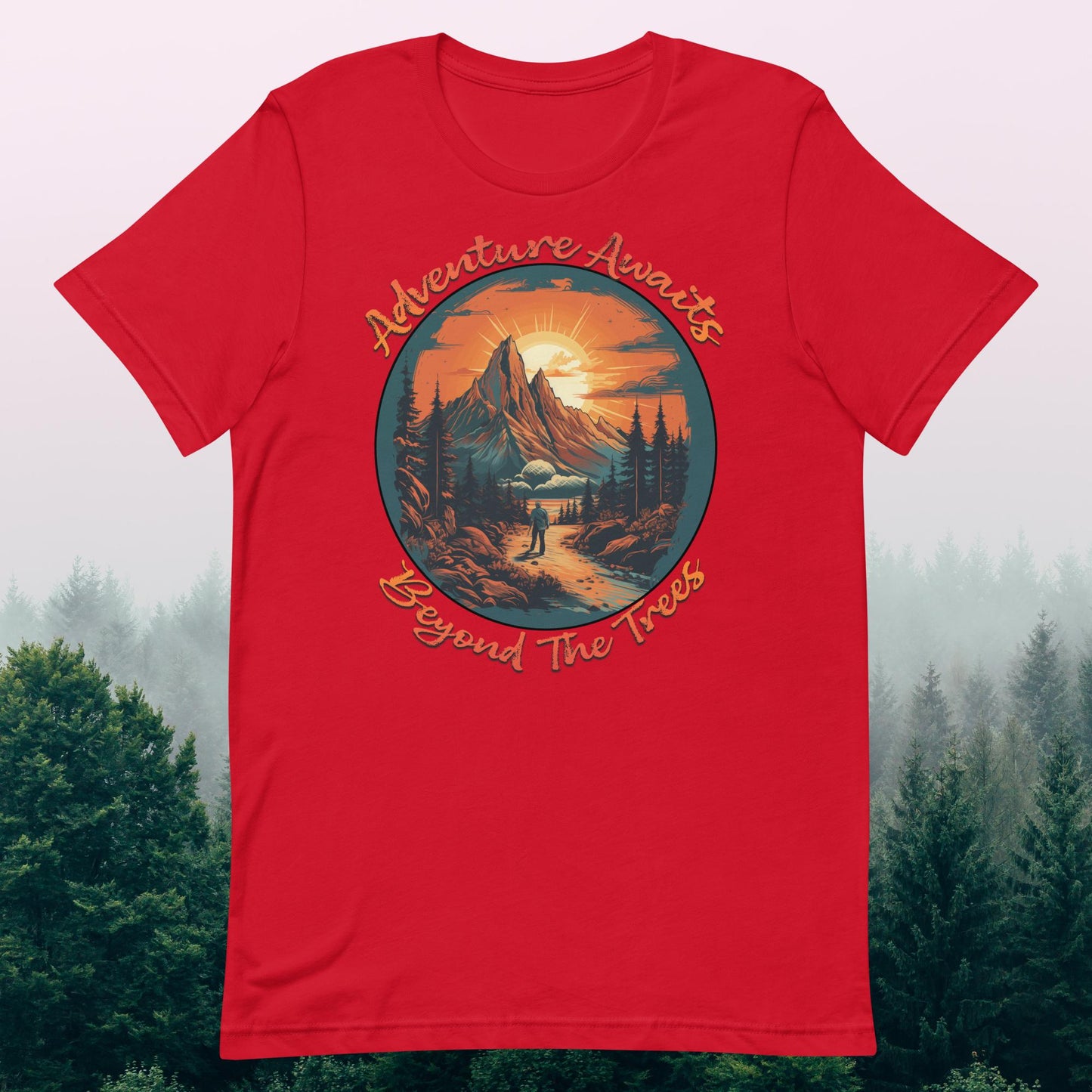 Hiking - Adventure Awaits Beyond The Trees - The Dude Abides - T-shirt - Backpacking essentials - camping